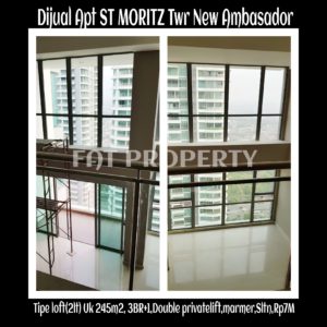 Dijual Apartment ST MORITZ Tower New Ambasador, tower paling high end dan terbaru serta paling strategis di tengah2 mal.