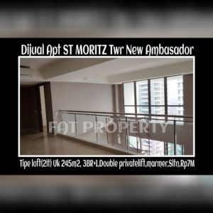 Dijual Apartment ST MORITZ Tower New Ambasador, tower paling high end dan terbaru serta paling strategis di tengah2 mal.