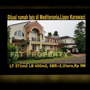 Dijual cepat rumah mewah bagus gaya tropis di Mediterania,Lippo Karawaci.