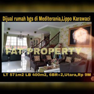 Dijual cepat rumah mewah bagus gaya tropis di Mediterania,Lippo Karawaci.