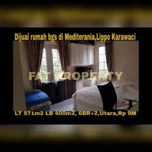 Dijual cepat rumah mewah bagus gaya tropis di Mediterania,Lippo Karawaci.