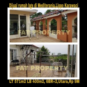 Dijual cepat rumah mewah bagus gaya tropis di Mediterania,Lippo Karawaci.