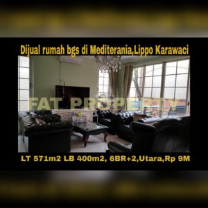 Dijual cepat rumah mewah bagus gaya tropis di Mediterania,Lippo Karawaci.