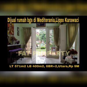Dijual cepat rumah mewah bagus gaya tropis di Mediterania,Lippo Karawaci.