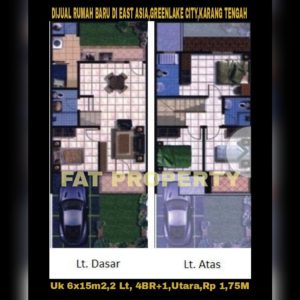 Dijual rumah baru belum pernah dihuni di East Asia,Greenlake City,Karang Tengah,Cipondoh,Perbatasan Jakarta Barat dan Tangerang.