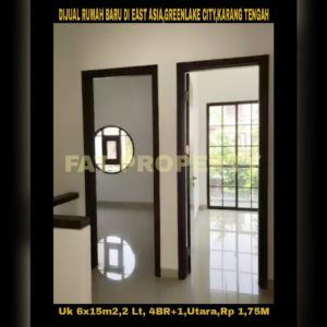 Dijual rumah baru belum pernah dihuni di East Asia,Greenlake City,Karang Tengah,Cipondoh,Perbatasan Jakarta Barat dan Tangerang.