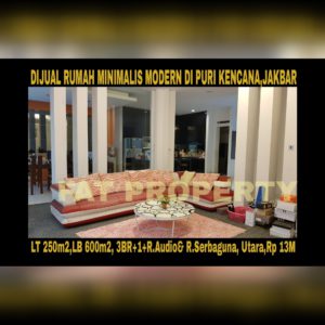 Dijual rumah mewah minimalis modern di Puri Kencana,Belakang Gedung Kawan Lama,Jakarta Barat: