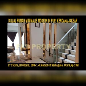 Dijual rumah mewah minimalis modern di Puri Kencana,Belakang Gedung Kawan Lama,Jakarta Barat: