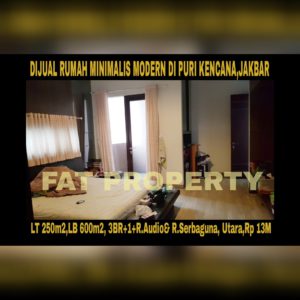 Dijual rumah mewah minimalis modern di Puri Kencana,Belakang Gedung Kawan Lama,Jakarta Barat: