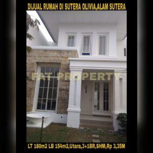 Dijual rumah bagus di Alam Sutera cluster Sutera Olivia.