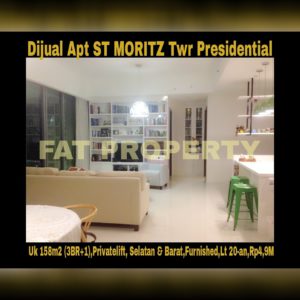 Dijual Apartment ST MORITZ Tower terbaik dan terelite, Presidential Tower(hanya 4 unit per lantai,privatelift)