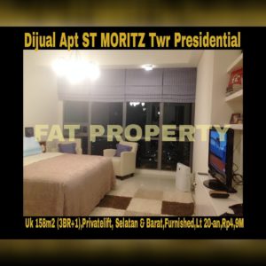 Dijual Apartment ST MORITZ Tower terbaik dan terelite, Presidential Tower(hanya 4 unit per lantai,privatelift)