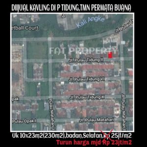 Dijual kavling bagus di perumahan elite sistem cluster yang sangat aman,di Taman Permata Buana,