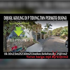 Dijual kavling bagus di perumahan elite sistem cluster yang sangat aman,di Taman Permata Buana,