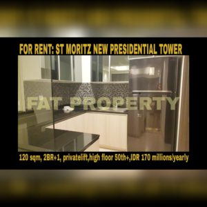 Disewakan Apt ST MORITZ Tower terbaru dan terbaik: New Presidential Tower.