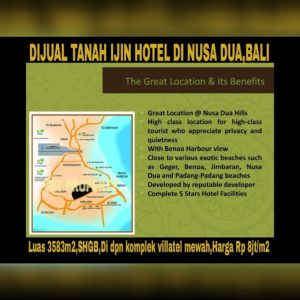 Dijual tanah di daerah elite high class di Bali: Nusa Dua.