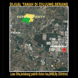 Dijual tanah di Ciujung,Serang.