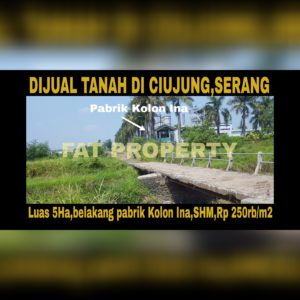 Dijual tanah di Ciujung,Serang.