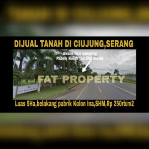 Dijual tanah di Ciujung,Serang.