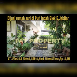 Dijual rumah asri bagus strategis di Puri Indah Blok E,Jakarta Barat.