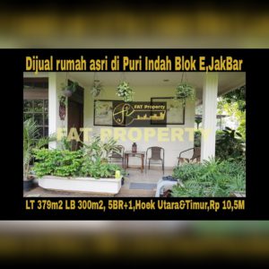 Dijual rumah asri bagus strategis di Puri Indah Blok E,Jakarta Barat.