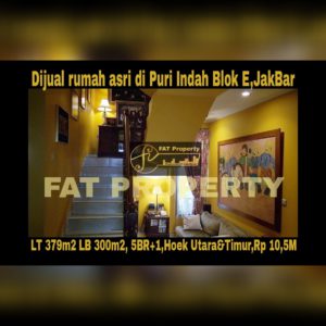 Dijual rumah asri bagus strategis di Puri Indah Blok E,Jakarta Barat.
