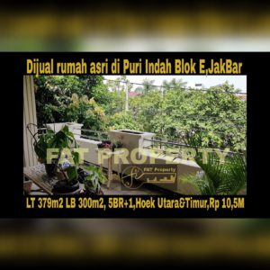 Dijual rumah asri bagus strategis di Puri Indah Blok E,Jakarta Barat.