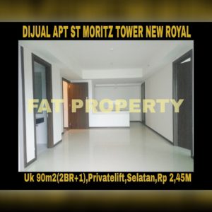 Dijual Apartment ST MORITZ Tower New Royal,Jl Puri Indah U1,Jakarta Barat.