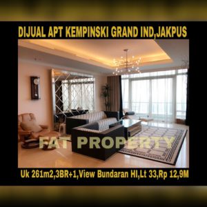 Dijual Apartement Kempinski Grand Indonesia Jakarta Pusat diBunderan HI,Jl MH Thamrin,Jakarta Pusat.