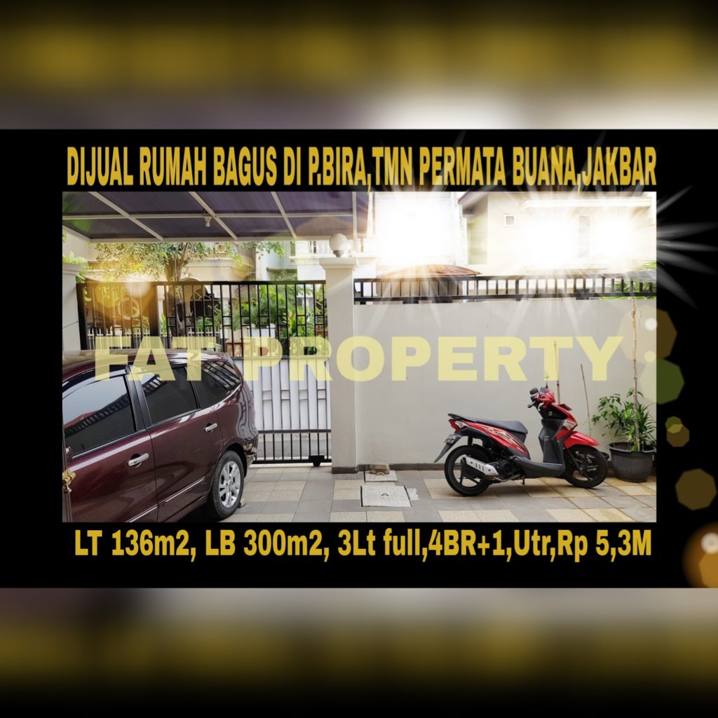 Dijual cepat rumah bagus relatif baru (usia bangunan baru 2tahun) di Jl Pulau Bira,Taman Permata Buana,Jakarta Barat.(sebelah Puri Indah)