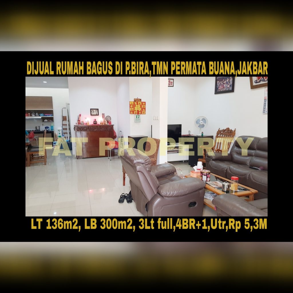 Dijual cepat rumah bagus relatif baru (usia bangunan baru 2tahun) di Jl Pulau Bira,Taman Permata Buana,Jakarta Barat.(sebelah Puri Indah)