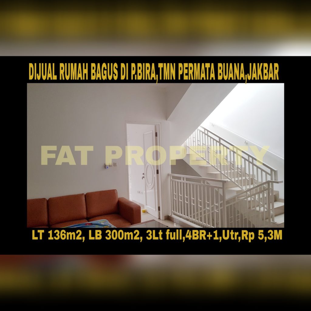 Dijual cepat rumah bagus relatif baru (usia bangunan baru 2tahun) di Jl Pulau Bira,Taman Permata Buana,Jakarta Barat.(sebelah Puri Indah)