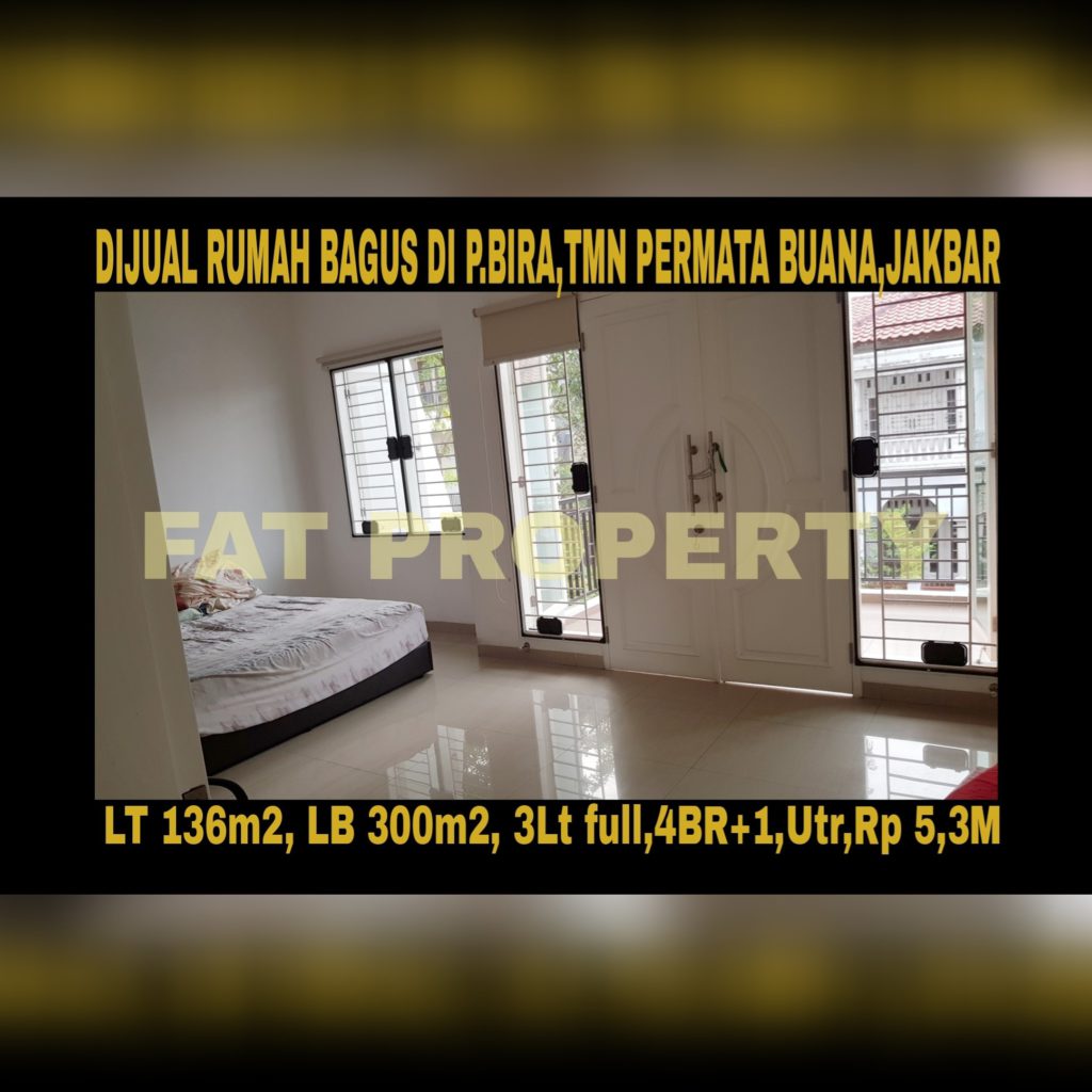 Dijual cepat rumah bagus relatif baru (usia bangunan baru 2tahun) di Jl Pulau Bira,Taman Permata Buana,Jakarta Barat.(sebelah Puri Indah)