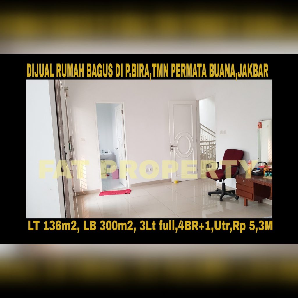 Dijual cepat rumah bagus relatif baru (usia bangunan baru 2tahun) di Jl Pulau Bira,Taman Permata Buana,Jakarta Barat.(sebelah Puri Indah)