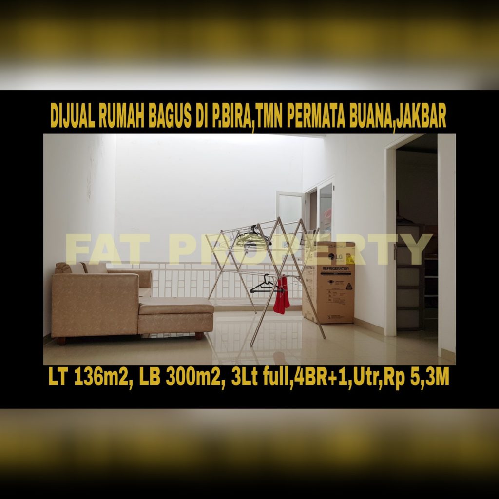 Dijual cepat rumah bagus relatif baru (usia bangunan baru 2tahun) di Jl Pulau Bira,Taman Permata Buana,Jakarta Barat.(sebelah Puri Indah)