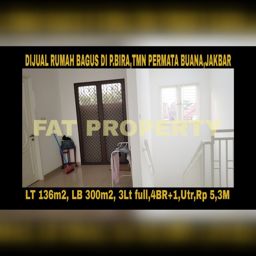 Dijual cepat rumah bagus relatif baru (usia bangunan baru 2tahun) di Jl Pulau Bira,Taman Permata Buana,Jakarta Barat.(sebelah Puri Indah)