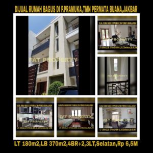 Dijual rumah di Taman Permata Buana, Jl Pulau Pramuka,Jakarta Barat.