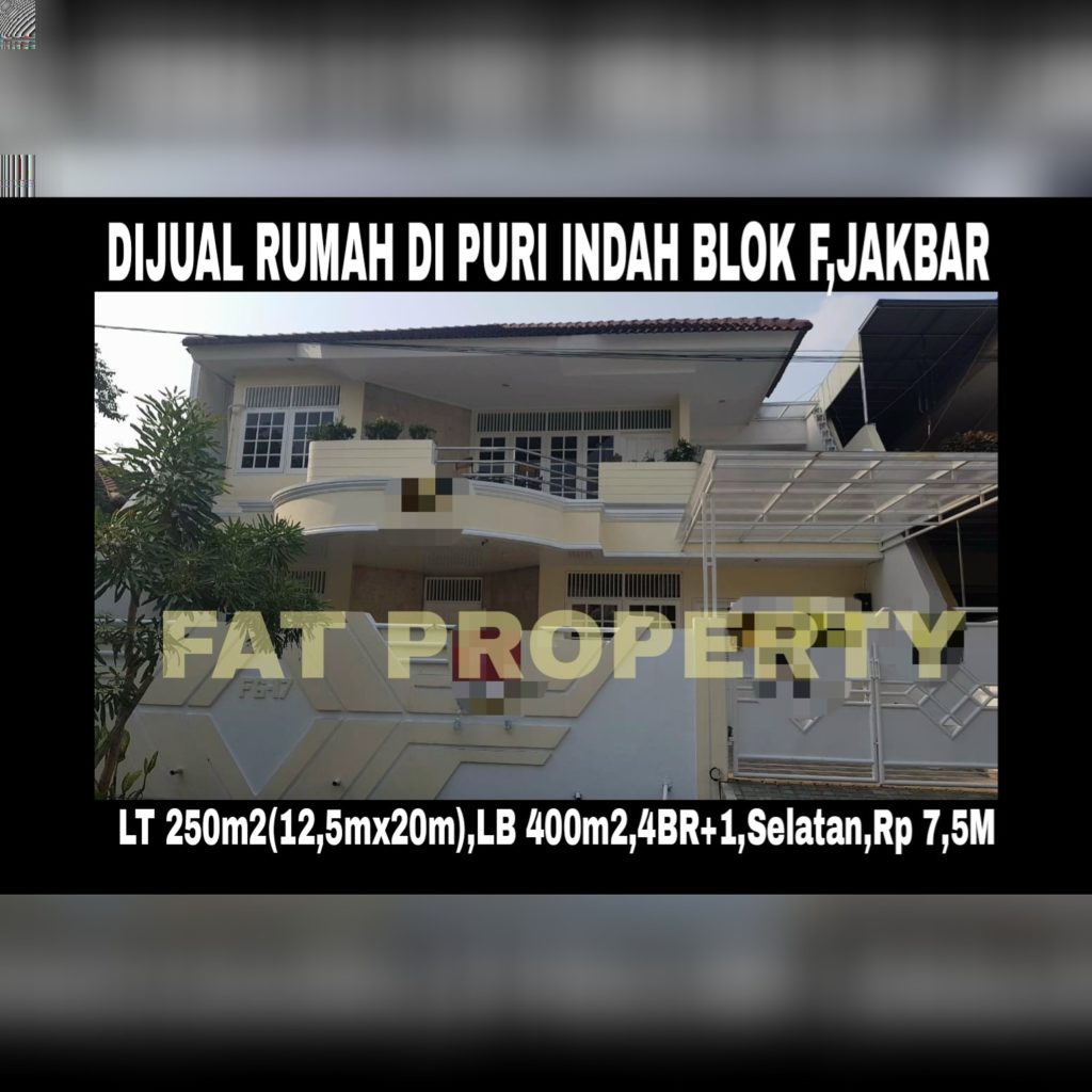 Dijual rumah di Puri Indah blok F,Jakarta Barat.