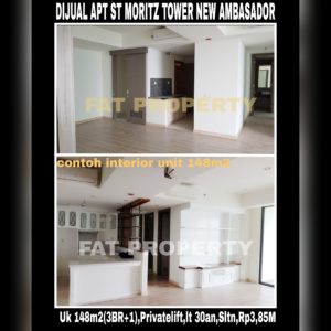 Dijual Apartment ST MORITZ Tower New Ambasador, tower paling high end dan terbaru serta paling strategis di tengah2 mal.