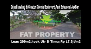Dijual kavling bagus boulevard di Puri Botanical,Cluster Dilenia Boulevard Blok G4 no 1,Jakarta Barat.