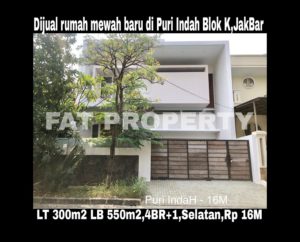 Dijual rumah mewah baru bagus di Puri Indah blok terelite:Blok K,Jakarta Barat.