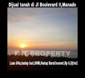 Dijual tanah bagus di Manado hadap pantai,