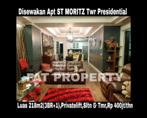 Disewakan Apartment ST Moritz di Jl Puri Indah Jakarta Barat.