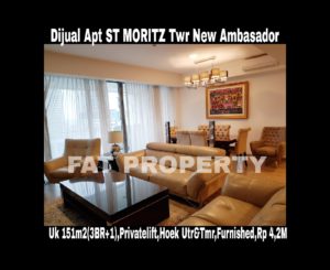 Dijual/disewa Apartment ST MORITZ Tower New Ambasador, tower paling high end dan terbaru serta paling strategis di tengah2 mal.