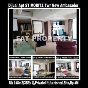 Dijual Apartment ST MORITZ Tower New Ambasador, tower paling high end dan terbaru serta paling strategis di tengah2 mal.