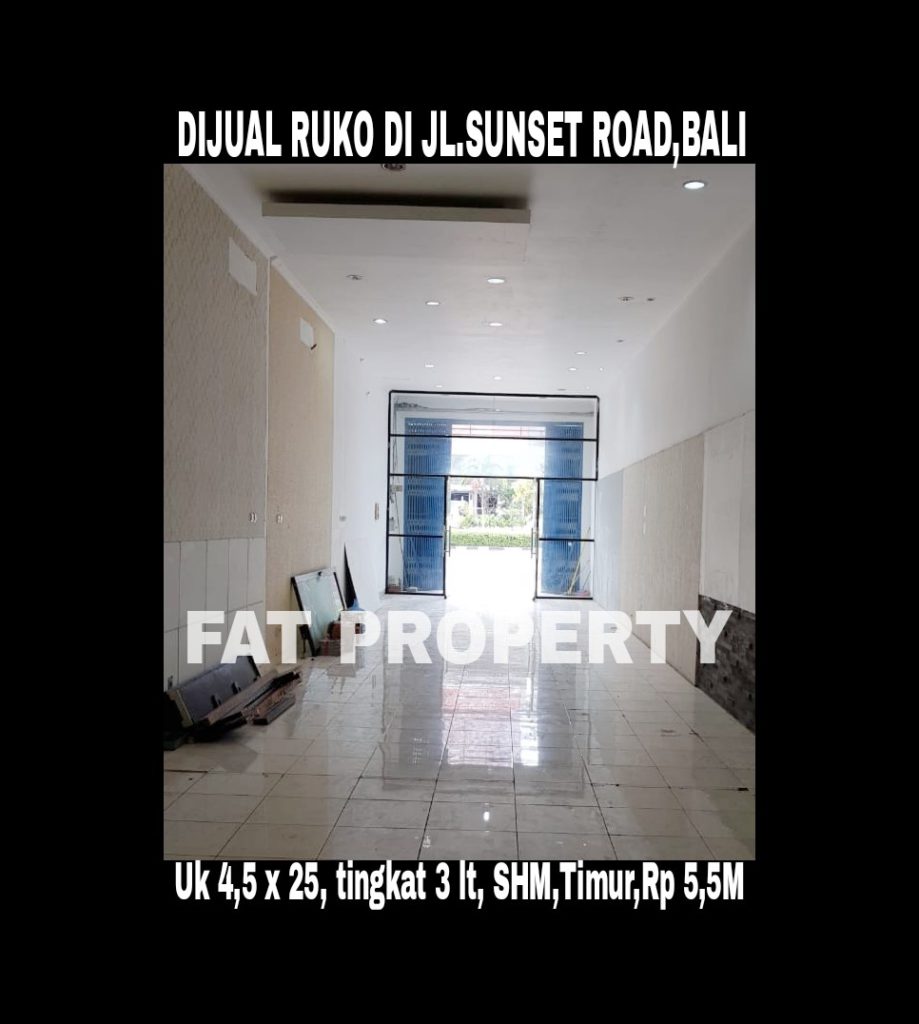 Dijual Ruko di Jl Sunset Road no. 8E,Bali.