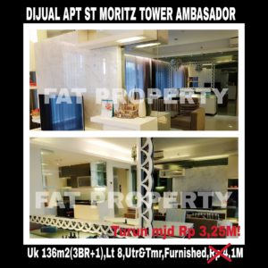 Dijual Apartment ST MORITZ Tower Ambasador,paling strategis di tengah2 Lippomal Puri.