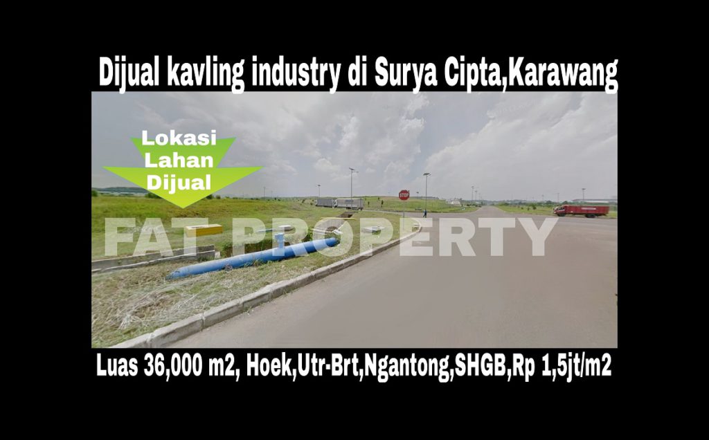 Dijual kavling industri di kawasan Surya Cipta,Karawang Timur.