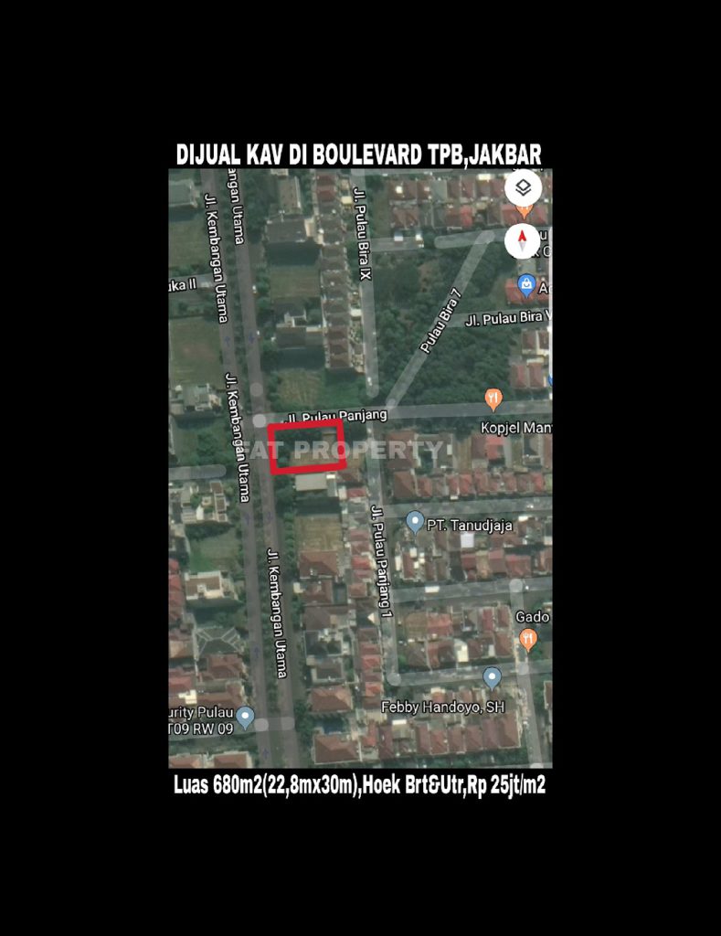 Dijual kavling perumahan di boulevard Taman Permata Buana,Jakarta Barat.