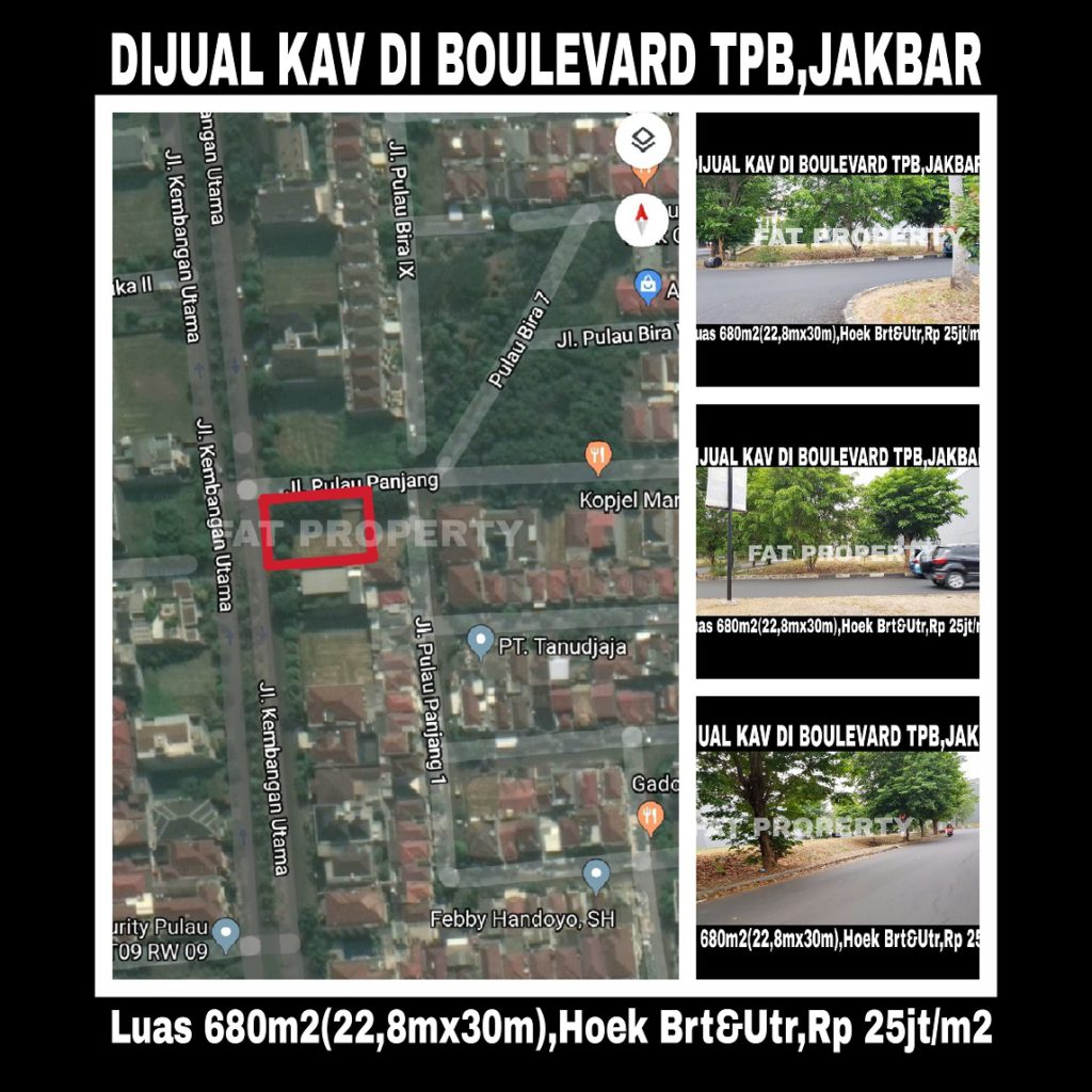 Dijual kavling perumahan di boulevard Taman Permata Buana,Jakarta Barat.